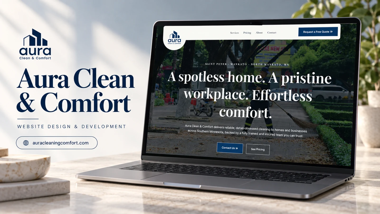 Aura Clean & Comfort — website project cover