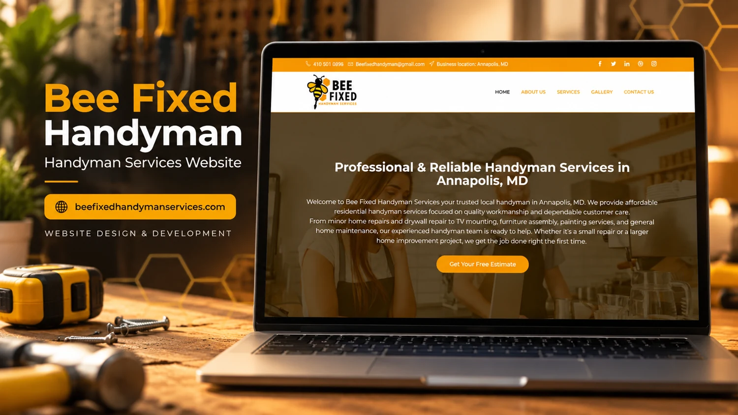 Bee Fixed Handyman Services — website project cover