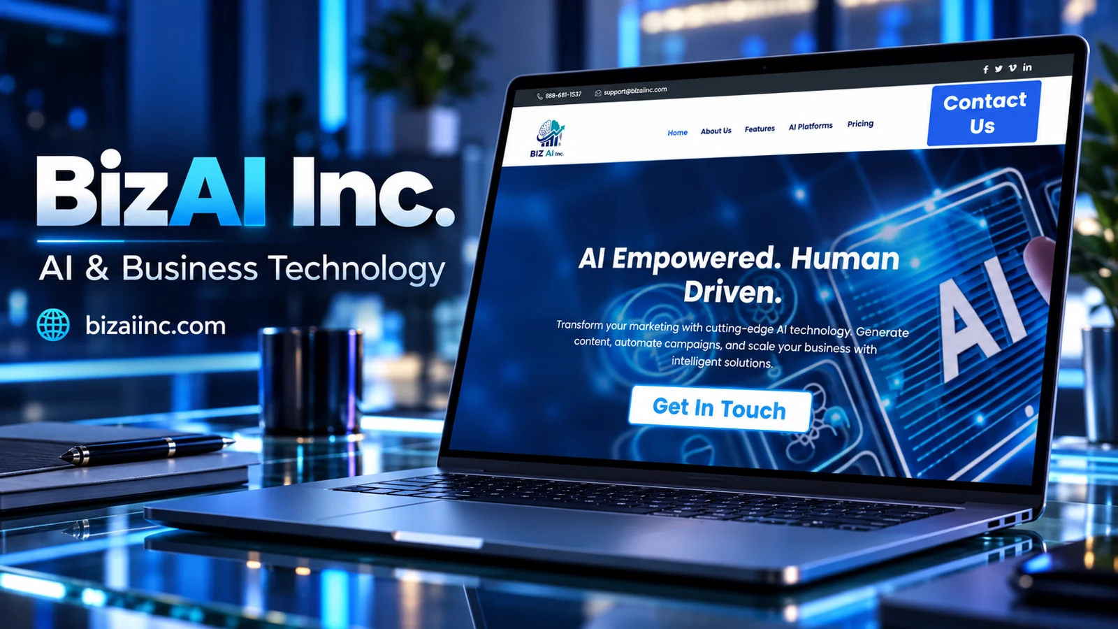 BizAI Inc. — website project cover
