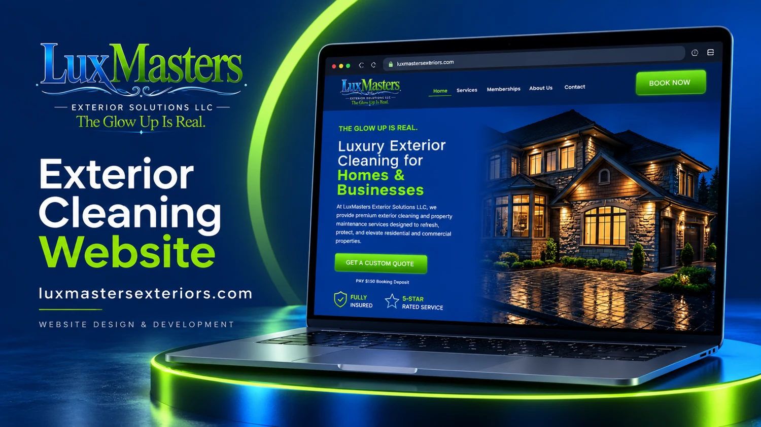 LuxMasters Exteriors — website project cover