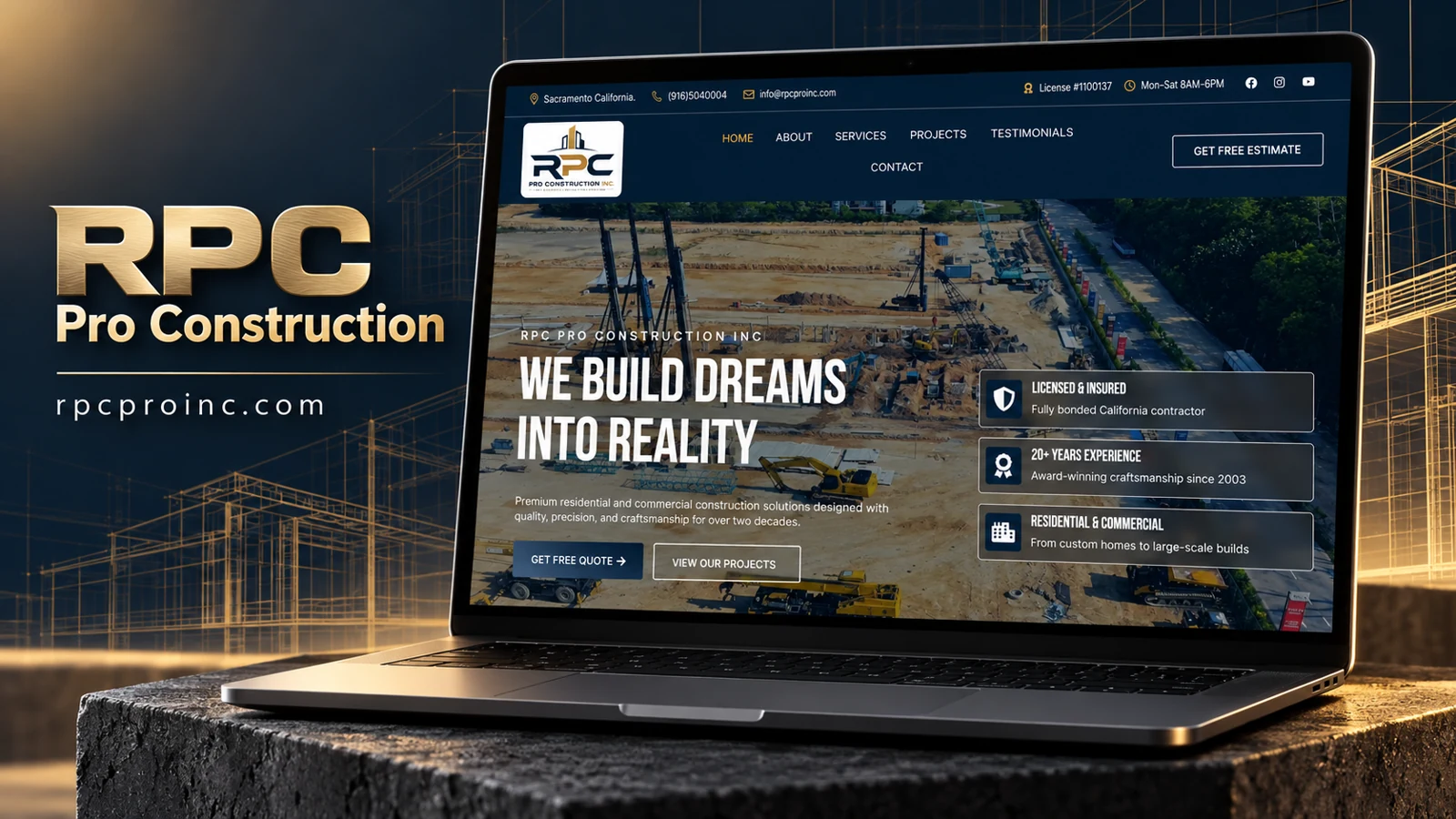 RPC Pro Construction Inc — website project cover