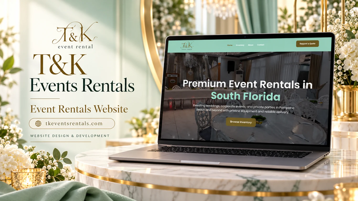 T&K Events Rentals — website project cover