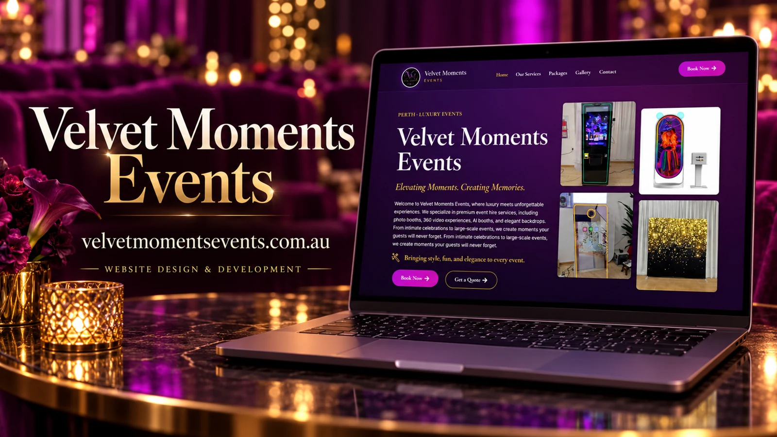 Velvet Moments Events — website project cover