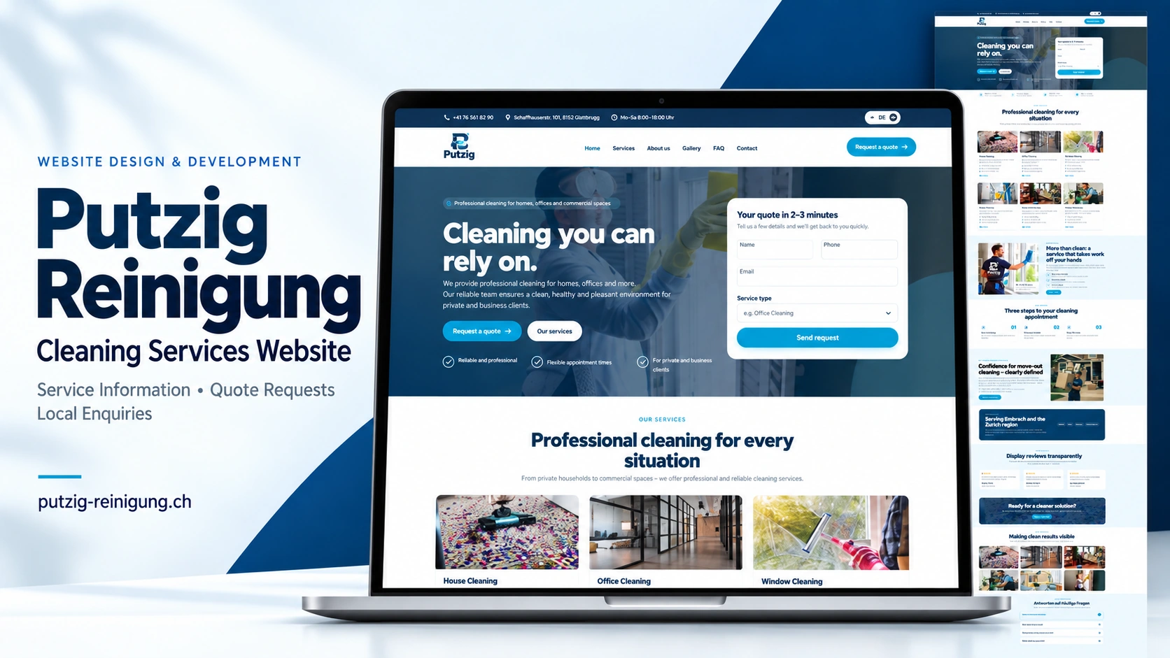 Putzig Reinigung — website project cover